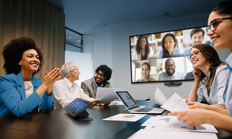 Audio video systems for video conferencing and meeting room solutions