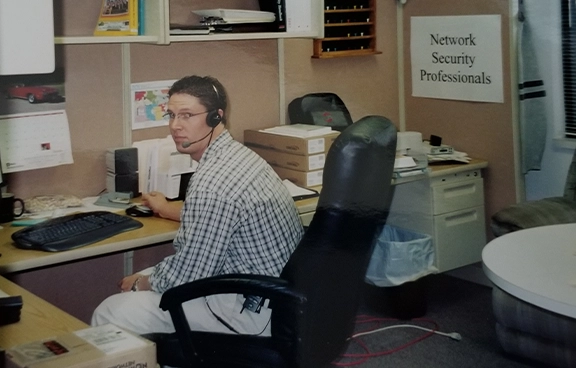 High Point Networks employee in original office