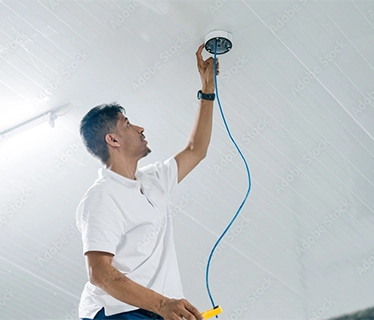 Engineer providing structured cabling services