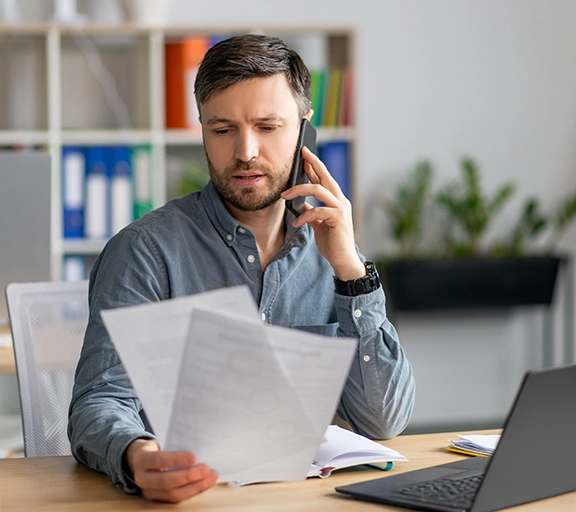 Man delivering carrier services consulting