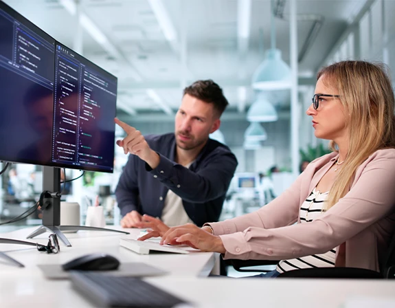 Professionals performing an AI readiness assessment